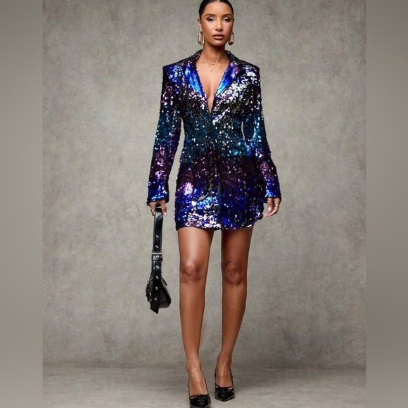 Sparkle & Shine The Ultimate Sequin Blazer Dress for Glamorous Nights - Picture 2 of 6